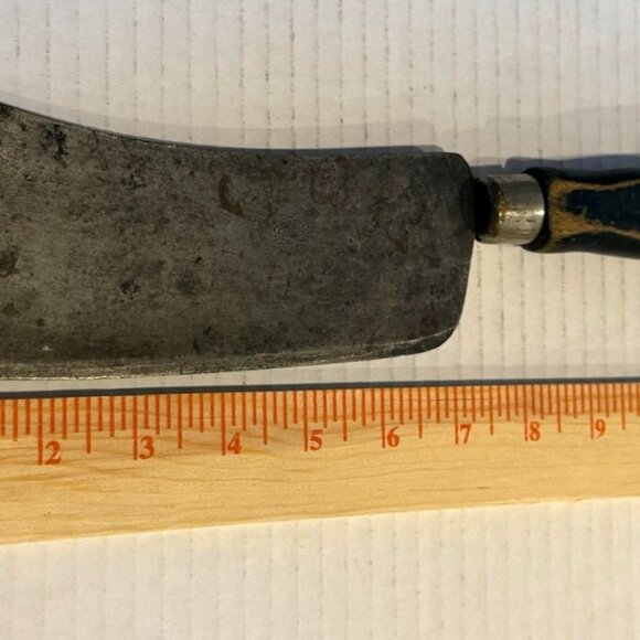 Vintage Meat Cleaver with wood handle symbol may be from National Knife Company